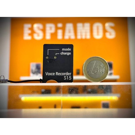 Registratore audio spia compatto con microfono esterno MEMS | ESPIAMOS®