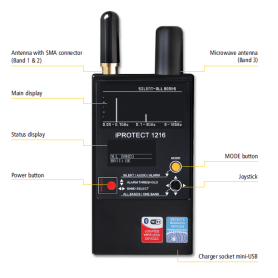 Detector avançado de câmera oculta e microfone iProtect 1216 【2025】