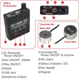 MW-55 - Micrófono de Contacto con Grabación y 34h de Escucha | ESPIAMOS®

